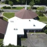 aerial view of Grace Bible Church in New Franklin