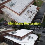 commercial roof before and after a membrane restoration project