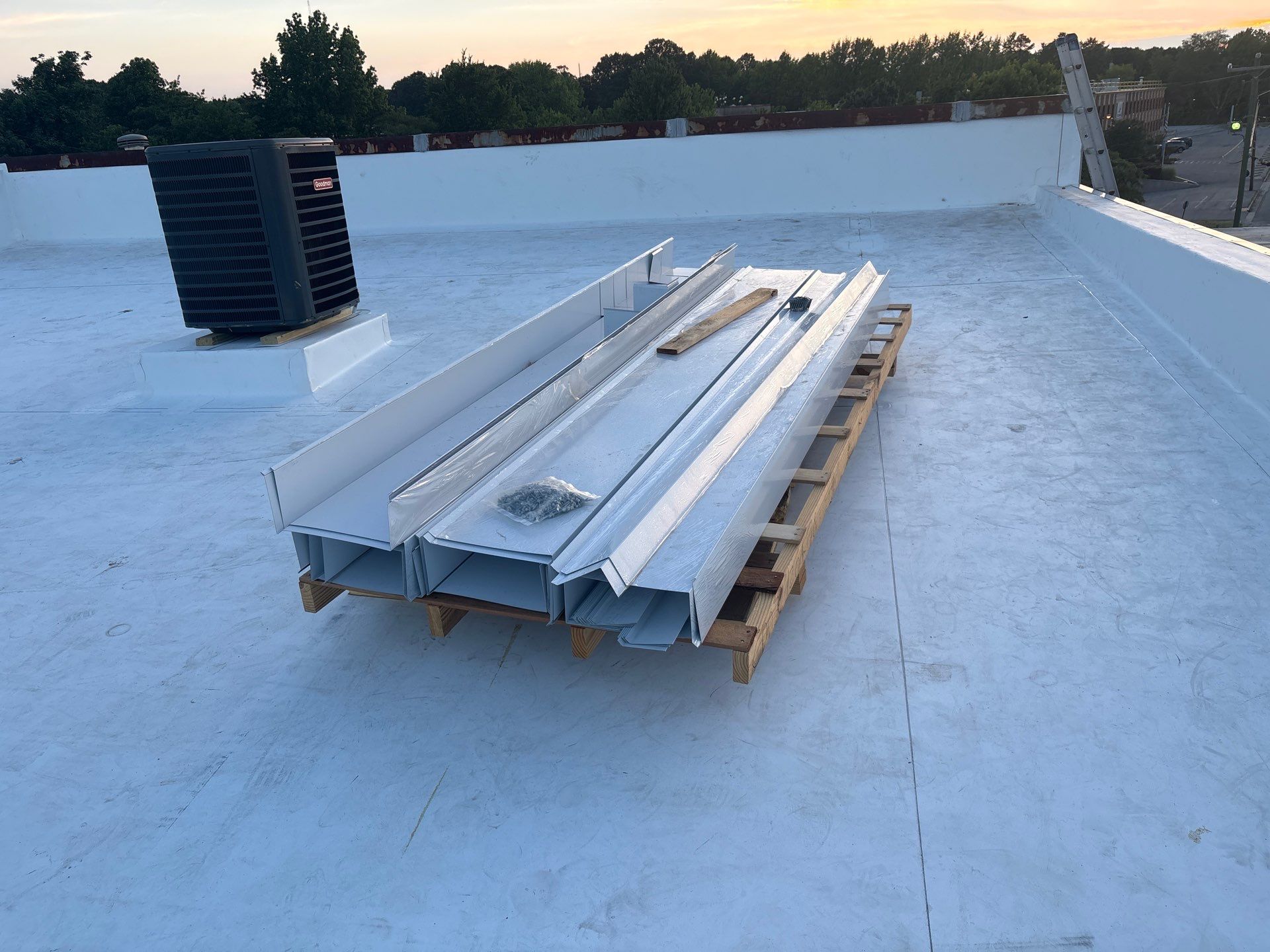 New metal coping ready for installation