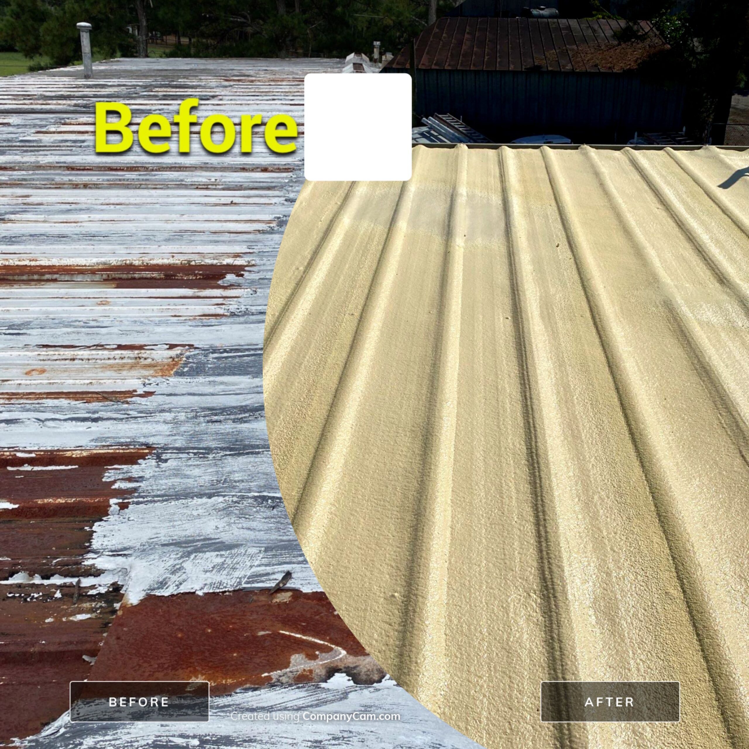 Technician performing spray foam on a commercial roof in Trinity, NC