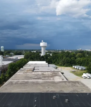 drone photograph of a large industrial building