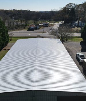 freshly installed or repaired commercial metal roof