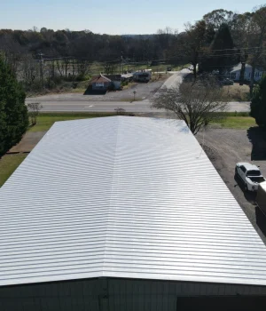 freshly installed or repaired commercial metal roof
